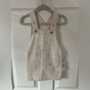 Kids Beige Overalls with Yellow flowers